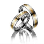 Par de Aliança em Ouro Branco 18k e Diamantes, 4mm