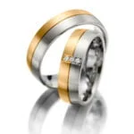 Par de Aliança em Ouro Amarelo & Branco 18k, 4mm