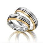 Par de Aliança em Ouro Amarelo & Branco 18k, 4,5mm
