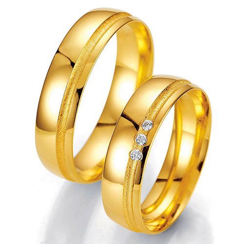 Par de Aliança em Ouro Amarelo 18k e Diamantes Par de Aliança em Ouro Amarelo 18k e Diamantes, 5mm - Imagem 1