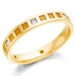 Aliança em Ouro Amarelo 18k e Diamantes, 3,5mm
