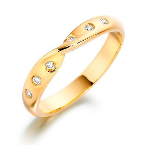 Aliança em Ouro Amarelo 18k e Diamantes Aliança em Ouro Amarelo 18k e Diamantes, 3,5mm - Imagem 1