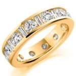 Aliança em Ouro Amarelo 18k e Diamantes, 4mm