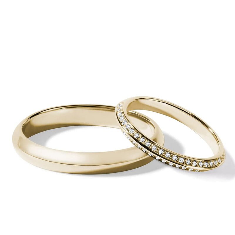 Par de Aliança em Ouro Amarelo 18k e Diamantes Par de Aliança em Ouro Amarelo 18k e Diamantes - Imagem 1