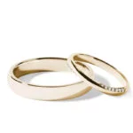 Par de Aliança em Ouro Amarelo 18k e Diamantes