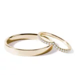 Par de Aliança em Ouro Amarelo 18k e Diamantes