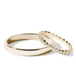 Par de Aliança em Ouro Amarelo 18k e Diamantes