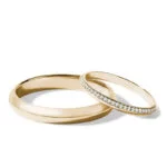 Par de Aliança em Ouro Amarelo 18k e Diamantes