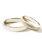 Par de Aliança em Ouro Amarelo 18k e Diamantes