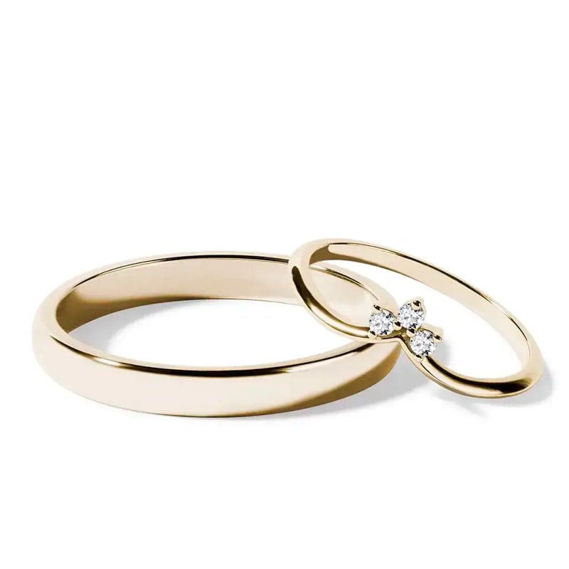 Par de Aliança em Ouro Amarelo 18k e Diamantes Par de Aliança em Ouro Amarelo 18k e Diamantes - Imagem 1