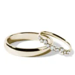 Par de Aliança em Ouro Amarelo 18k e Diamantes