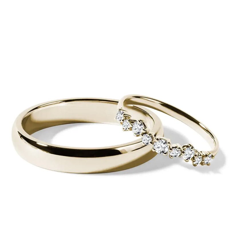 Par de Aliança em Ouro Amarelo 18k e Diamantes Par de Aliança em Ouro Amarelo 18k e Diamantes - Imagem 1