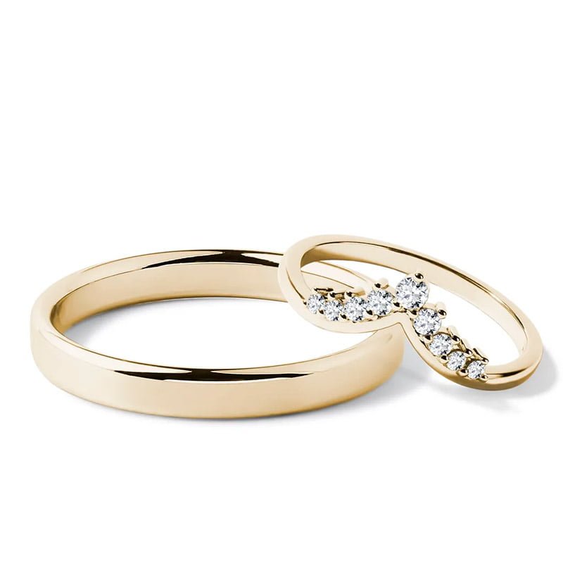 Par de Aliança em Ouro Amarelo 18k e Diamantes Par de Aliança em Ouro Amarelo 18k e Diamantes - Imagem 1