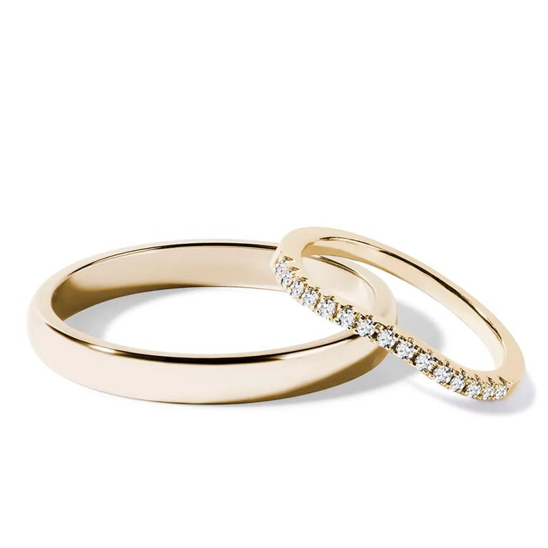 Par de Aliança em Ouro Amarelo 18k e Diamantes Par de Aliança em Ouro Amarelo 18k e Diamantes - Imagem 1