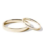 Par de Aliança em Ouro Amarelo 18k e Diamantes