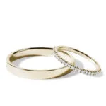 Par de Aliança em Ouro Amarelo 18k e Diamantes