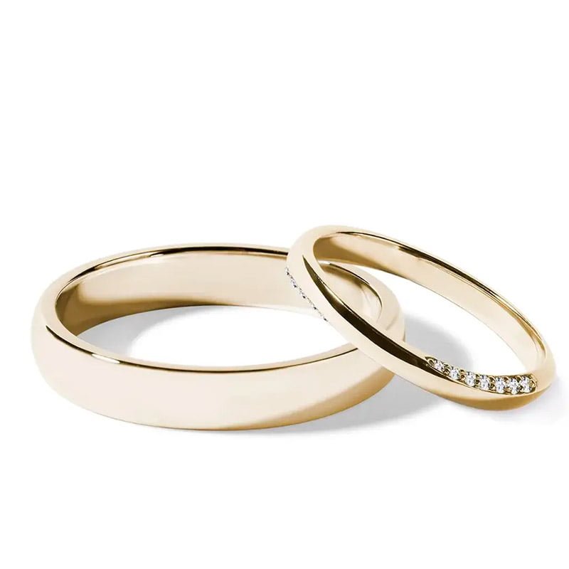 Par de Aliança em Ouro Amarelo 18k e Diamantes Par de Aliança em Ouro Amarelo 18k e Diamantes - Imagem 1