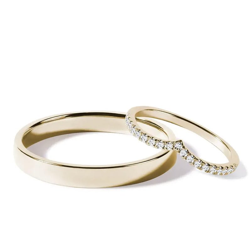 Par de Aliança em Ouro Amarelo 18k e Diamantes Par de Aliança em Ouro Amarelo 18k e Diamantes - Imagem 1
