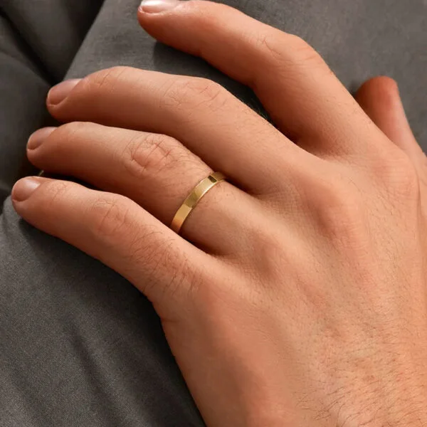 Par de Aliança em Ouro Amarelo 18k e Diamantes - Imagem 2