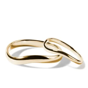 Par de Aliança em Ouro Amarelo 18k e Diamantes