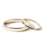Par de Aliança em Ouro Amarelo 18k e Diamantes