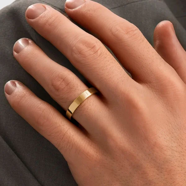 Par de Aliança em Ouro Amarelo 18k e Diamantes - Imagem 2