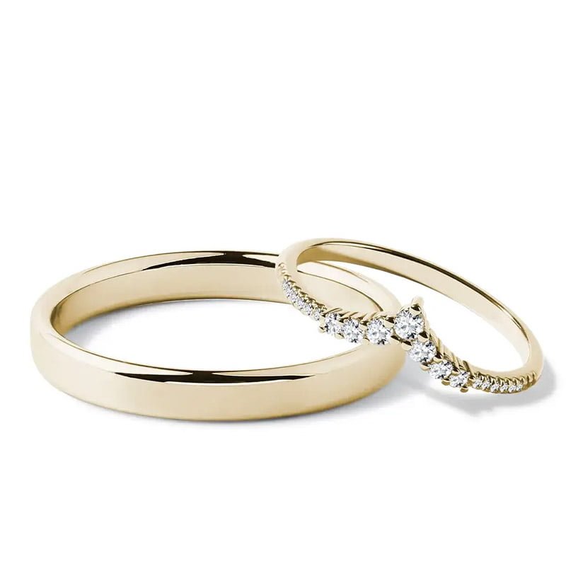 Par de Aliança em Ouro Amarelo 18k e Diamantes Par de Aliança em Ouro Amarelo 18k e Diamantes - Imagem 1