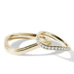 Par de Aliança em Ouro Amarelo 18k e Diamantes