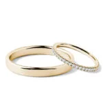 Par de Aliança em Ouro Amarelo 18k e Diamantes