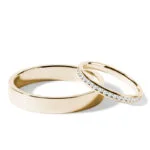 Par de Aliança em Ouro Amarelo 18k e Diamantes