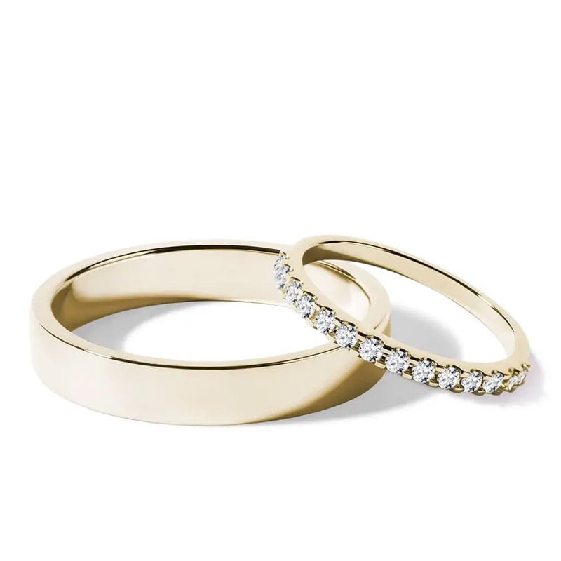 Par de Aliança em Ouro Amarelo 18k e Diamantes Par de Aliança em Ouro Amarelo 18k e Diamantes - Imagem 1