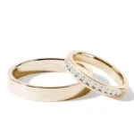 Par de Aliança em Ouro Amarelo 18k e Diamantes