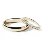 Par de Aliança em Ouro Amarelo 18k e Diamantes