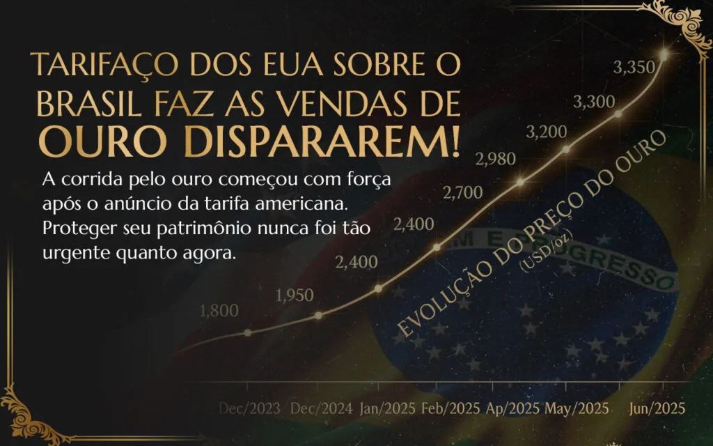 Tarifaço dos EUA sobre o Brasil faz as vendas de ouro dispararem!